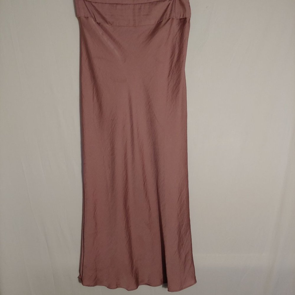 Free People Silky Flowy Boho Runway Trendy Y2K Festival Blush Maxi Skirt 12 - Picture 11 of 16